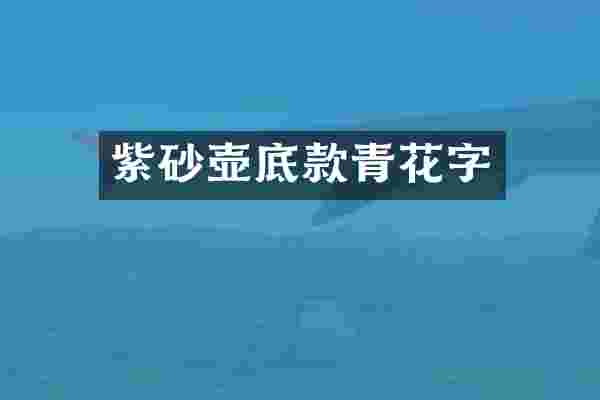 紫砂壶底款青花字