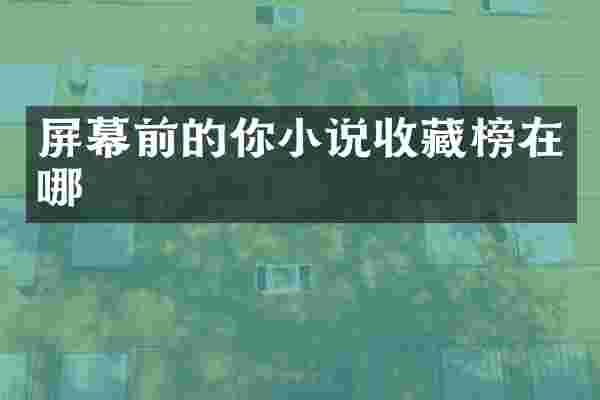 屏幕前的你小说收藏榜在哪