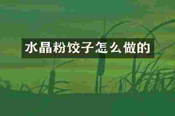 水晶粉饺子怎么做的