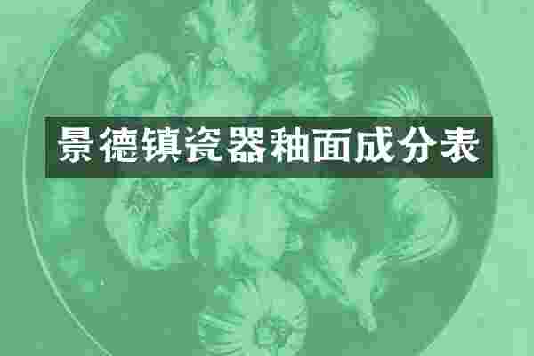 景德镇瓷器釉面成分表