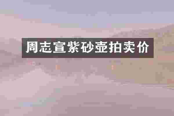 周志宣紫砂壶拍卖价