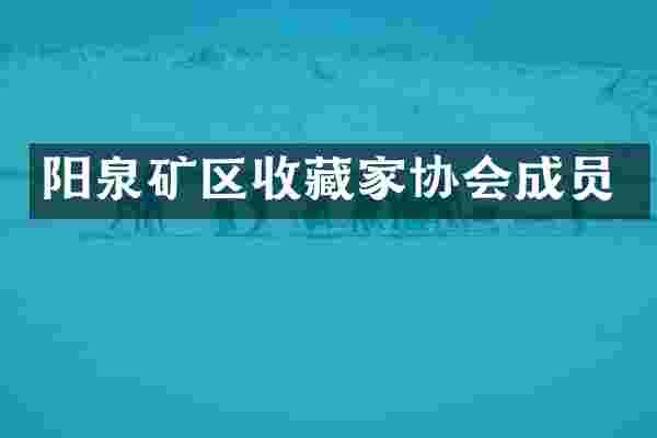 阳泉矿区收藏家协会成员