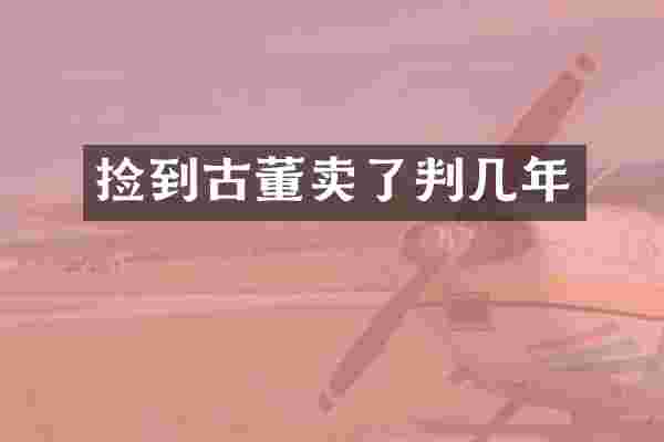 捡到古董卖了判几年