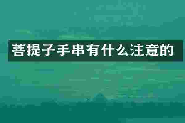 菩提子手串有什么注意的