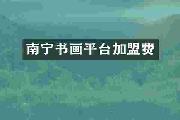 南宁书画平台加盟费