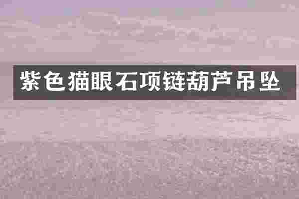 紫色猫眼石项链葫芦吊坠