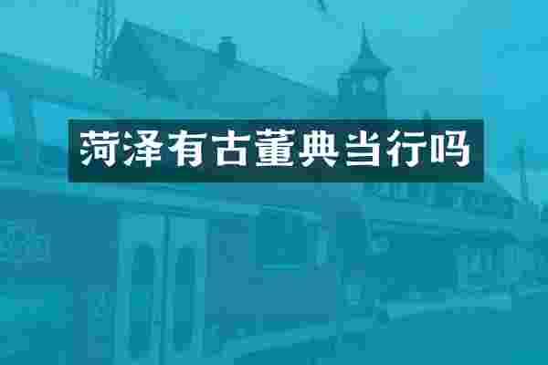 菏泽有古董典当行吗