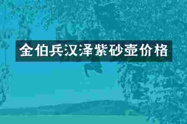 金伯兵汉泽紫砂壶价格