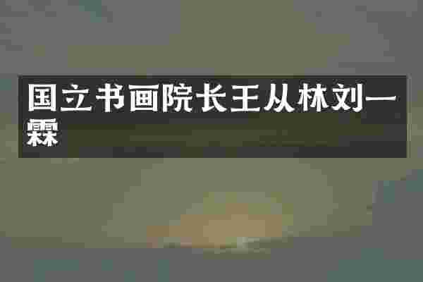 国立书画院长王从林刘一霖