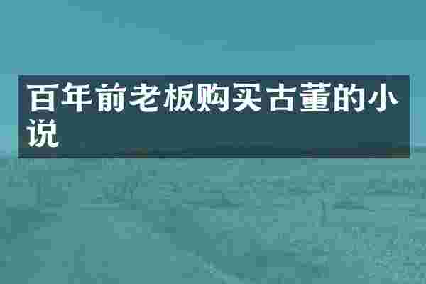 百年前老板购买古董的小说