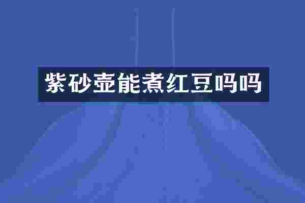 紫砂壶能煮红豆吗吗