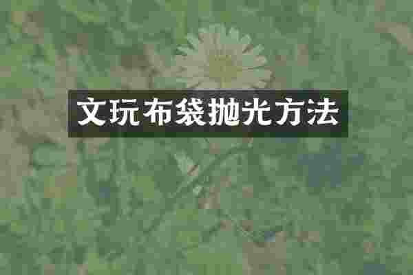 文玩布袋抛光方法