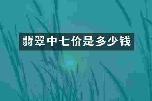 翡翠中七价是多少钱