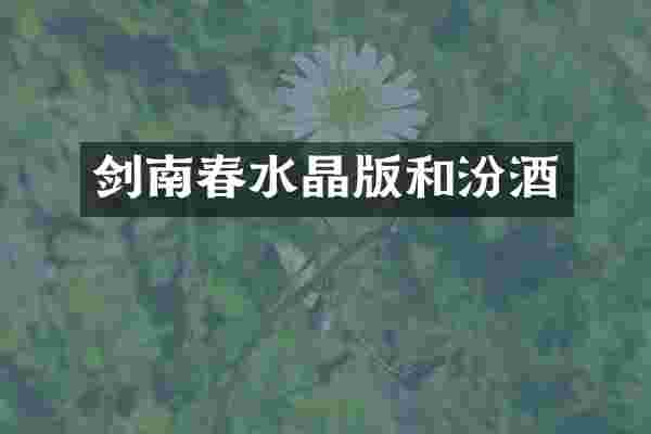 剑南春水晶版和汾酒