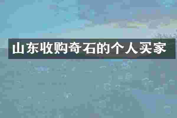 山东收购奇石的个人买家