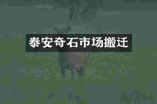 泰安奇石市场搬迁