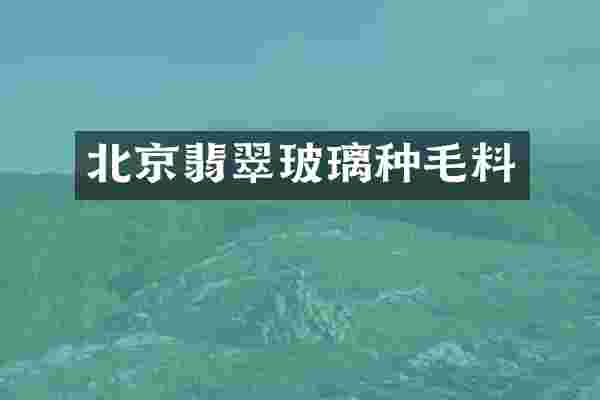 北京翡翠玻璃种毛料