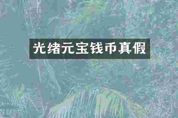 光绪元宝钱币真假