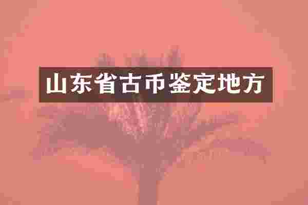 山东省古币鉴定地方