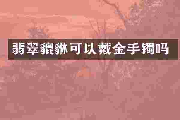 翡翠貔貅可以戴金手镯吗