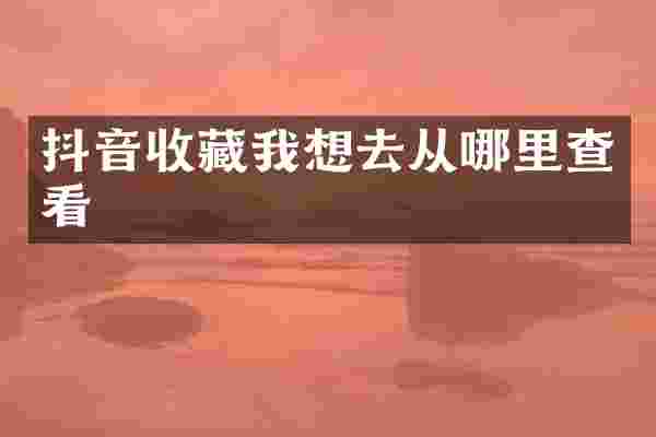 抖音收藏我想去从哪里查看