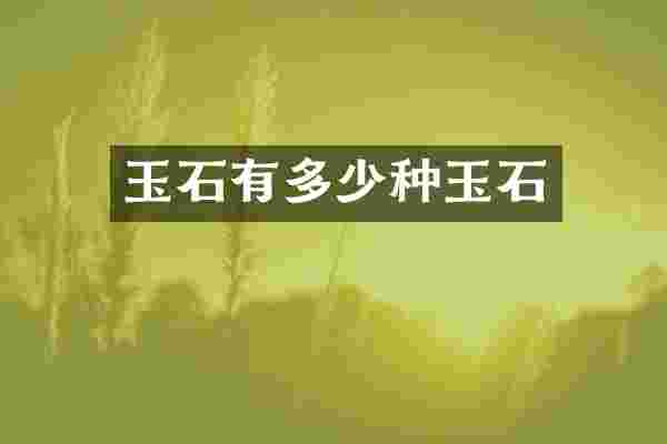 玉石有多少种玉石