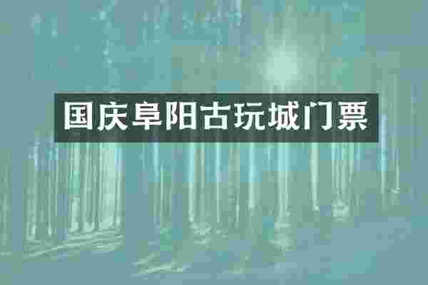 国庆阜阳古玩城门票