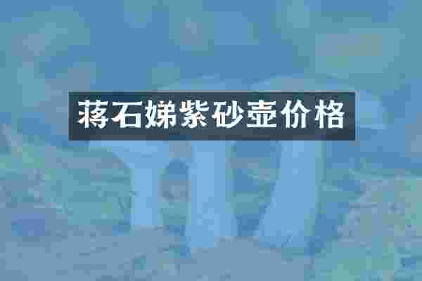 蒋石娣紫砂壶价格