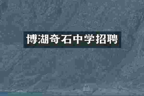 博湖奇石中学招聘