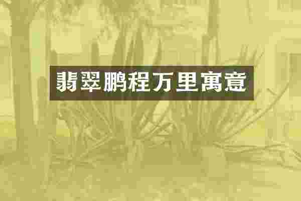 翡翠鹏程万里寓意