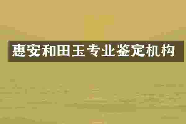惠安和田玉专业鉴定机构