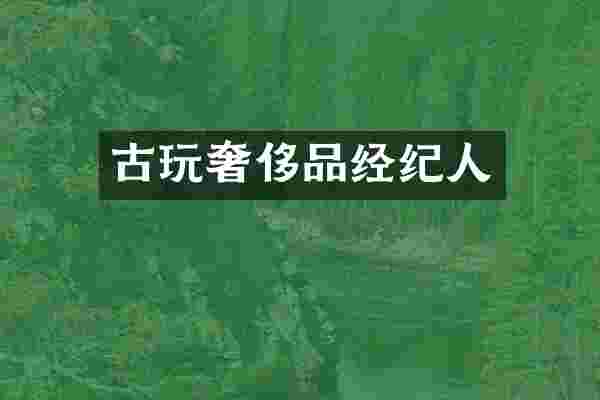 古玩奢侈品经纪人