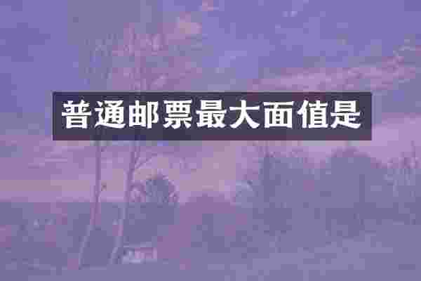 普通邮票最大面值是