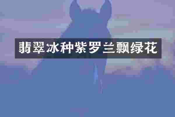 翡翠冰种紫罗兰飘绿花