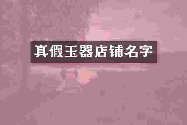 真假玉器店铺名字