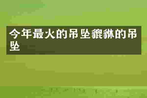 今年最火的吊坠貔貅的吊坠