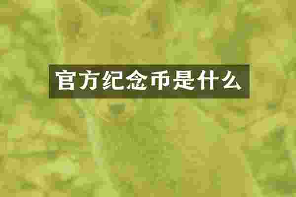 官方纪念币是什么