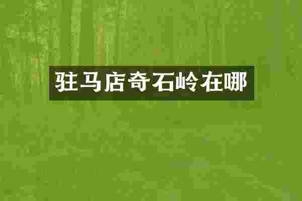 驻马店奇石岭在哪