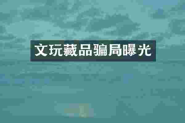 文玩藏品骗局曝光