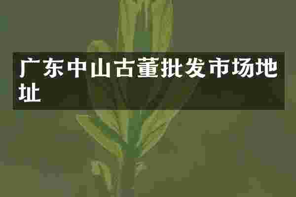 广东中山古董批发市场地址