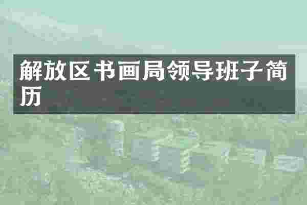 解放区书画局领导班子简历