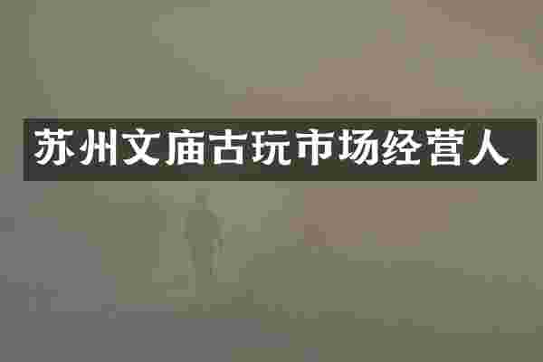 苏州文庙古玩市场经营人
