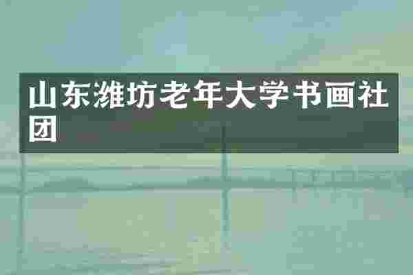 山东潍坊老年大学书画社团