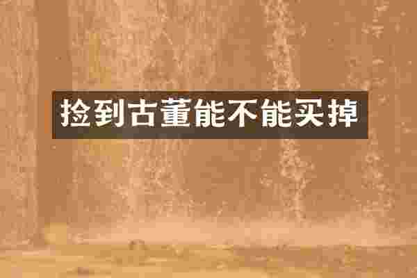 捡到古董能不能买掉