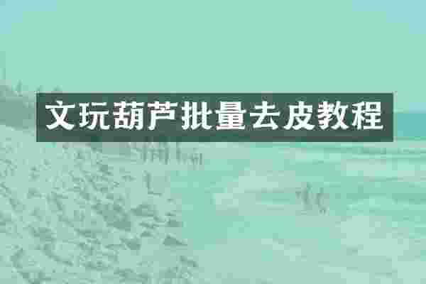 文玩葫芦批量去皮教程