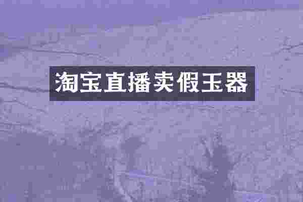 淘宝直播卖假玉器