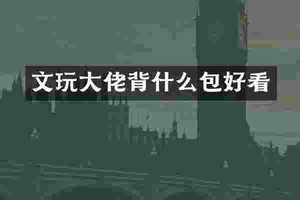 文玩大佬背什么包好看
