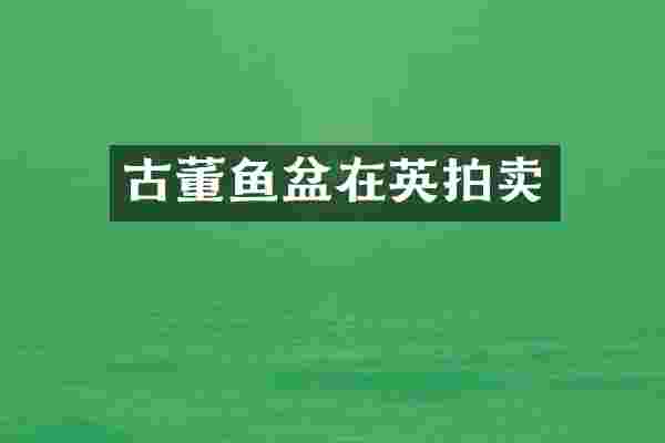 古董鱼盆在英拍卖