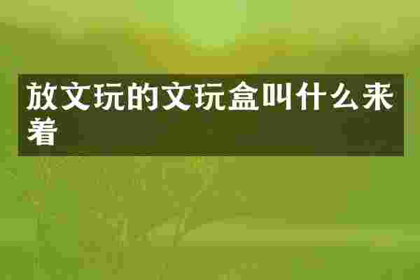 放文玩的文玩盒叫什么来着
