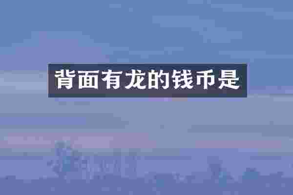 背面有龙的钱币是